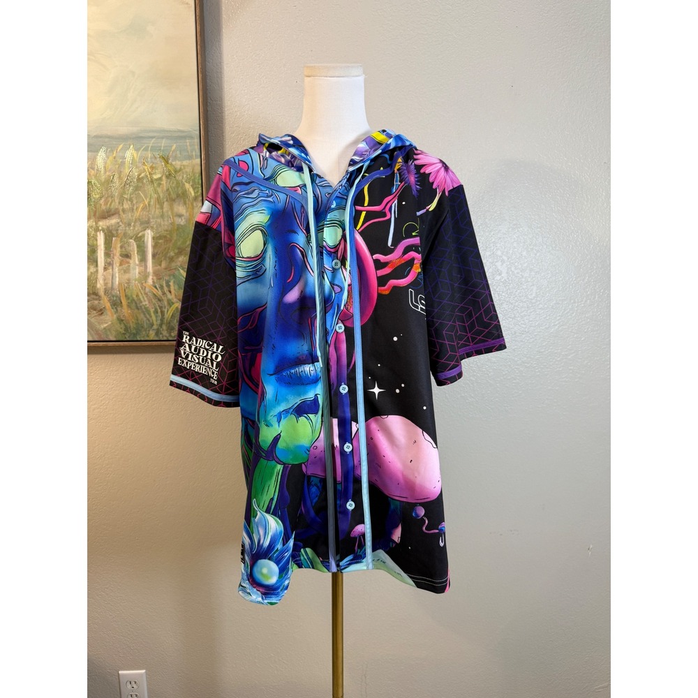 LSDREAM Radical Audio Visual Experience Tour Hooded Jersey Large Psychedelic